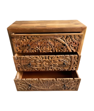 Mango dressoir carv. 3-draw. (80516)