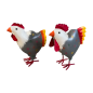 Iron Rooster painted (7644)