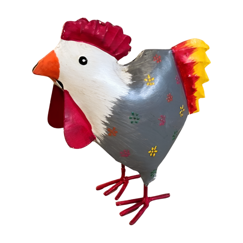Iron Rooster painted (7644)