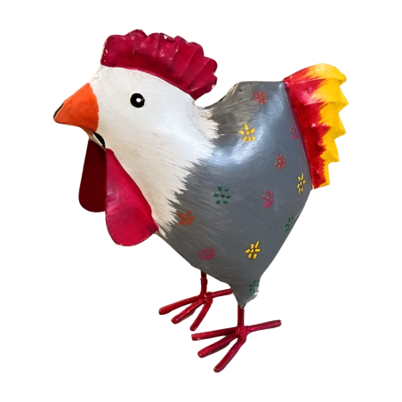 Iron Rooster painted (7644)