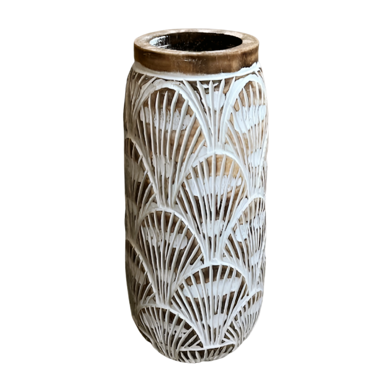 Vaas shell carving H40cm(3870)