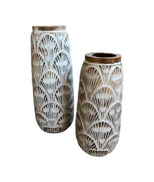 Vaas shell carving H50cm(3869)