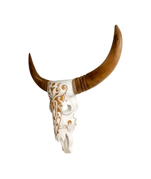 Skull carving white (5910)