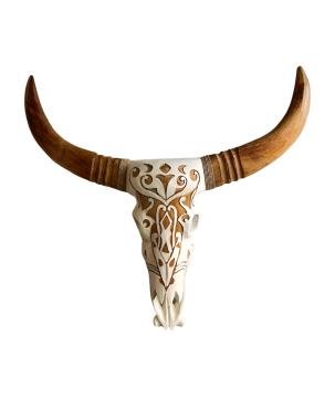 Skull carving white 55cm (5910)