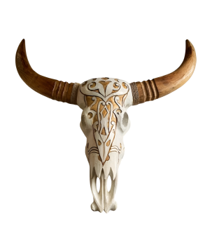 Skull carving white 55cm (5910)