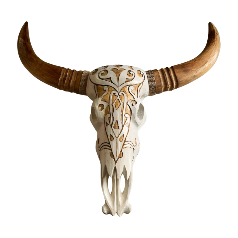 Skull carving white (5910)