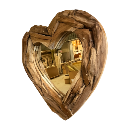 Mirror teak  love 50x50cm(80422)