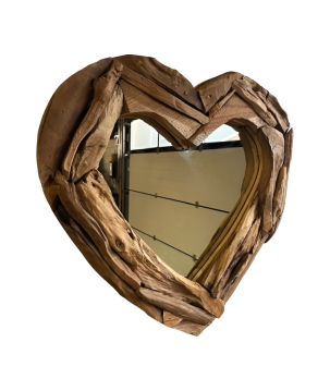 Mirror teak  love 50x50cm(80422)