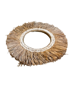 Mirror w shell/grass D60cm(801294)