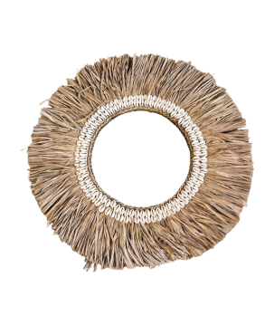 Mirror w shell/grass D60cm(80129)