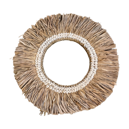 Mirror w shell/grass D60cm(801294)