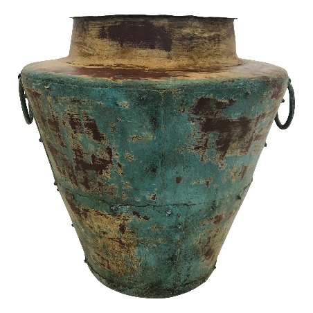 Vase iron Turq. H45cm (5801)