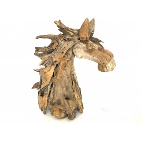 Horse head teak H85cm(3206)