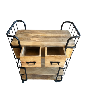 Trolley with 2 drawers steel 84x40H110cm