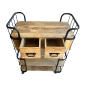 Trolley with 2 drawers black frame  84x40H110cm (5377)