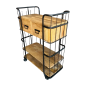 Trolley with 2 drawers black frame  84x40H110cm (5377)