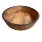 Bowl wood/iron D22cm. (3397)
