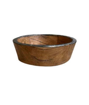 Bowl wood/iron D33cm. (3399)