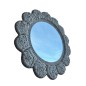 Mirror wh flower D50cm(7026)
