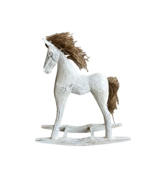 Horse goyang white 35x11H40cm (7556)