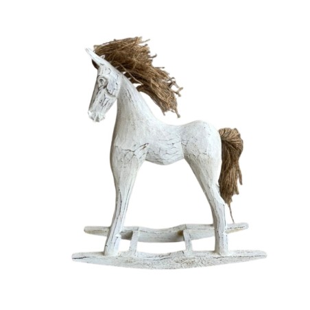 Horse goyang white 35x11H40cm (7556)