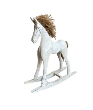 Horse goyang white 35x11H40cm (7556)