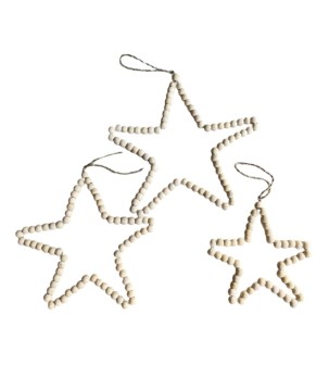Star beads naturel S/3 20/30/35cm