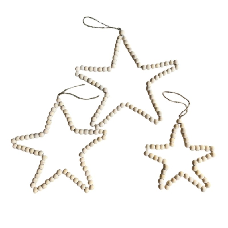 Star beads naturel S/3 20/30/35cm(7172)