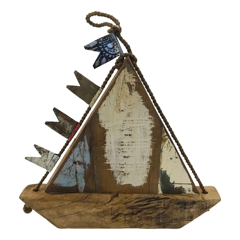 Boat old wood M H31cm (5819)