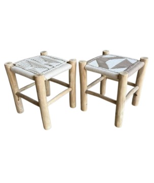 Macramé stool 40x40H45 (7424)
