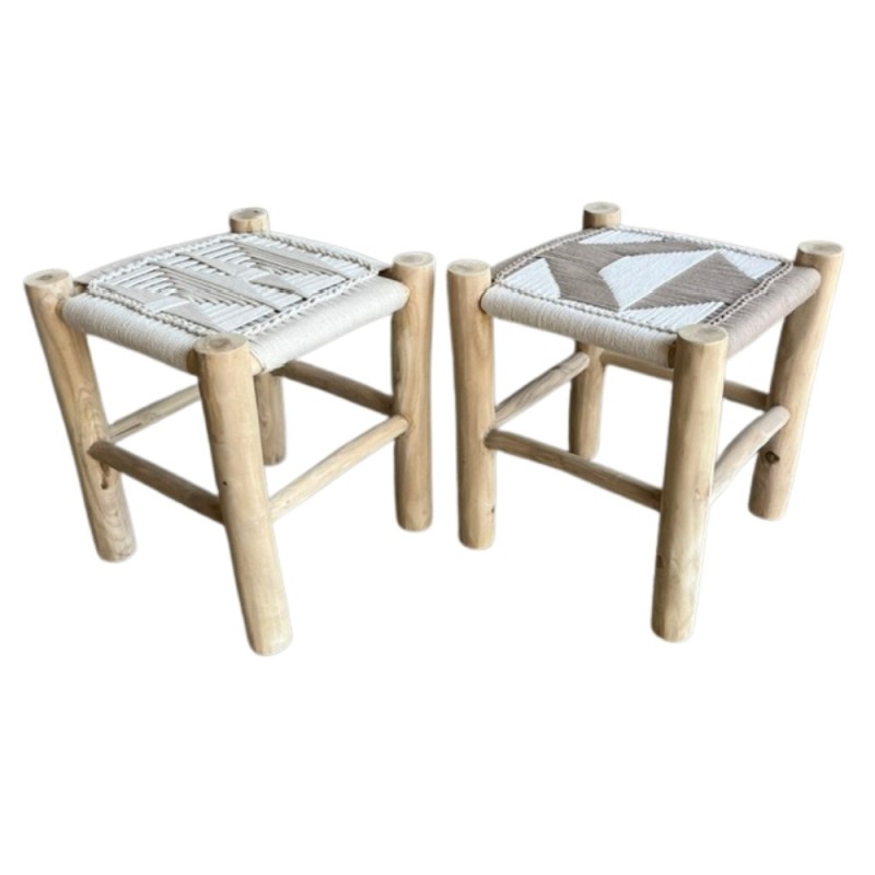 Macramé stool 40x40H45 (7424)
