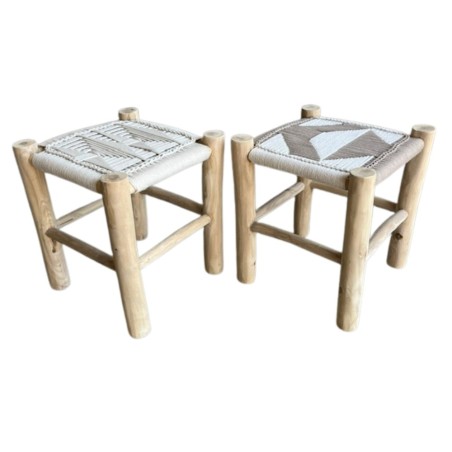 Macramé stool 40x40H45 (7424)