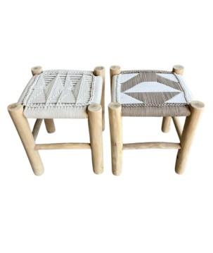 Macramé stool 40x40H45 (7424)