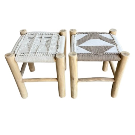 Hocker aus Makramé 40x40 H45 (7424)