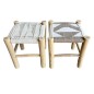 Macramé stool 40x40H45 (7424)