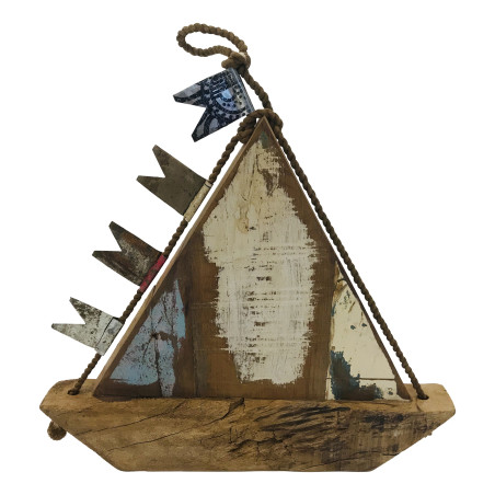 Boat old wood M H31cm (5819)