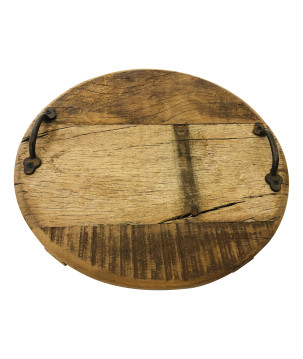 Tray round old wood D42(3018)