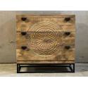 Cabinet carving 3-draw. naturel (3832)