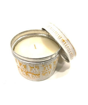 Can with candle wh/gold (80003)