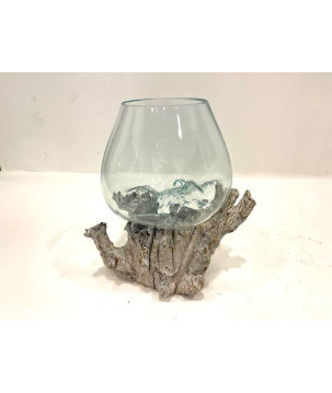 Glass on wood D25cm (80074)