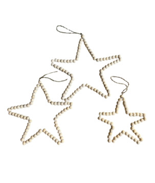 Star beads naturel S/3 20/30/35cm(7172)