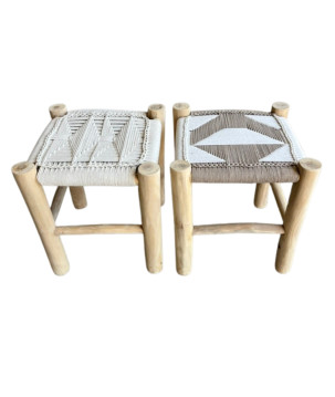 Macramé stool 40x40H45 (7424)