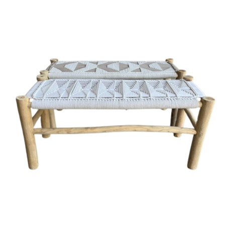 Macramé bench 120x40H45 (7425)