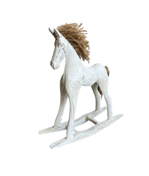 Horse goyang white 35x11H40cm (7556)