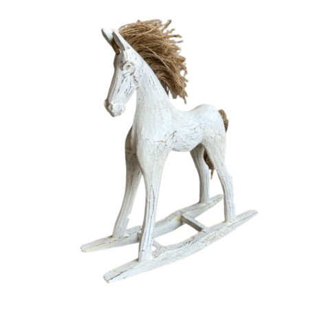 Horse goyang white 35x11H40cm (7556)