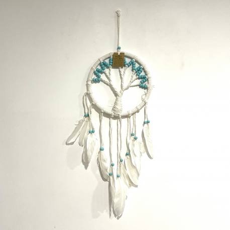 Tree beads turq./feather (3889)