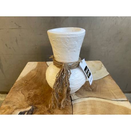 Vase white Beach L H30cm (80224)