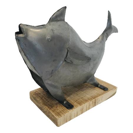 Fish on stand steel H28cm(5967)