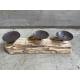 Candleholder low 3-cup teak 