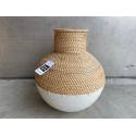 Vase rattan/wood wit H48cm (80381)